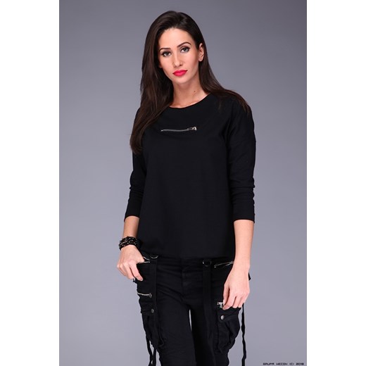 bluzka damska minouu ** czarna bluzka - zamek czarny Minouu M/L LUXURYONLINE