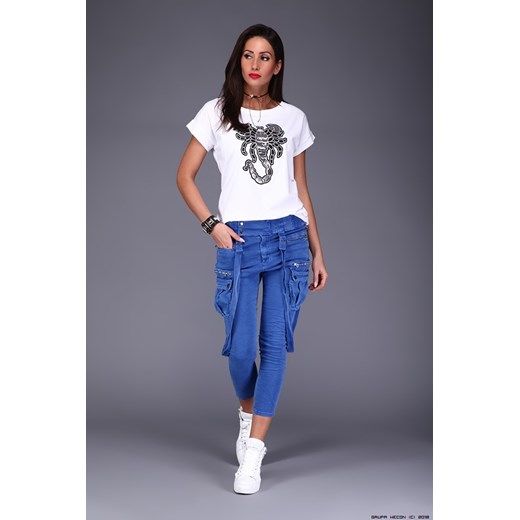 spodnie damskie melly&amp;co ** półsportowe niebieskie jeansy+ szelki niebieski Melly&co M/L LUXURYONLINE