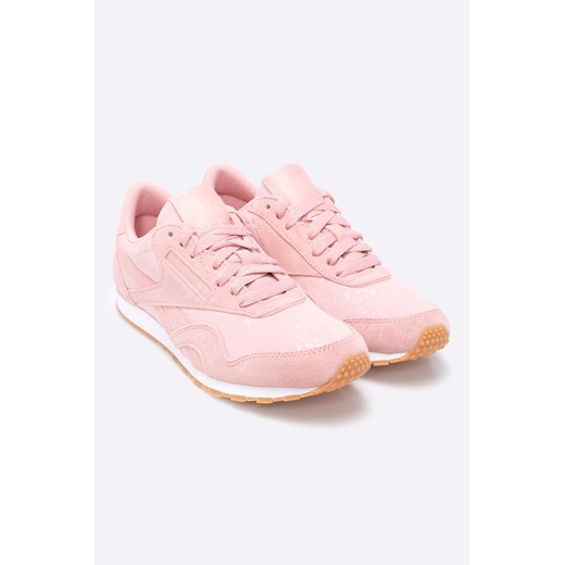 Buty sportowe damskie Reebok Classic dla tenisistów nylon różowe na koturnie gładkie 