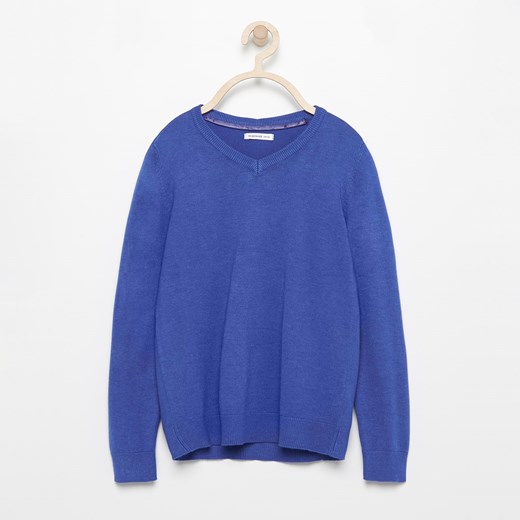 Reserved - Sweter z dekoltem w serek - Niebieski  Reserved 146 