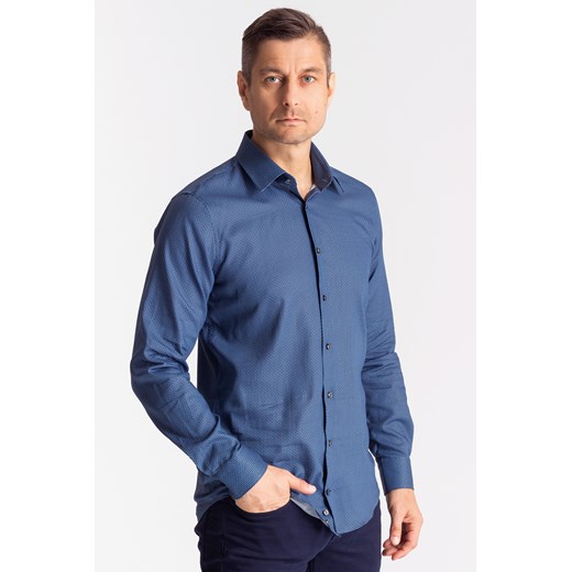 Niebiesko-czarna koszula męska ze wzorem Joop! Collection  39 Velpa.pl