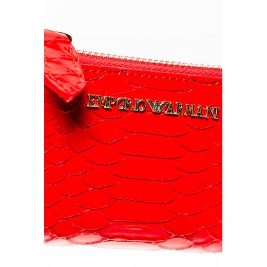 Czerwony lakierowany portfel damski Pitone Lucido Emporio Armani UNI Velpa.pl
