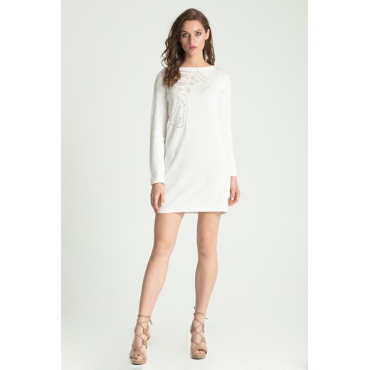 Biały sweter damski z ażurowym wzorem. Versace Collection  44 Velpa.pl