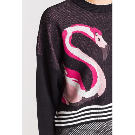 Wielokolorowy sweter Astrid z flamingami Guess L Velpa.pl