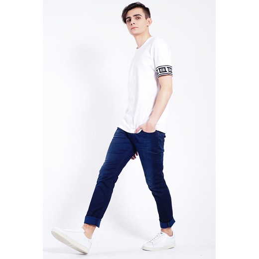 Biały t-shirt męski z czarnym wzorem Versace Collection L Velpa.pl
