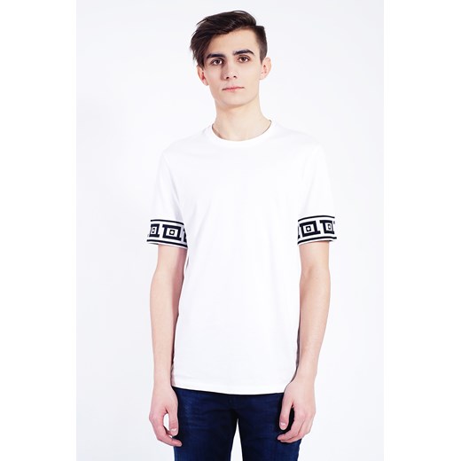 Biały t-shirt męski z czarnym wzorem Versace Collection L Velpa.pl