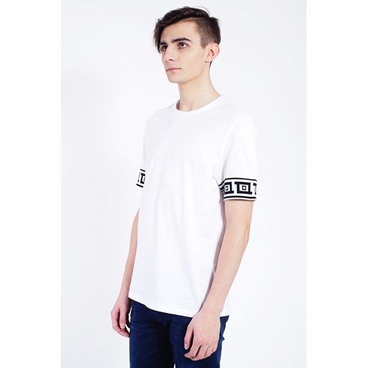 Biały t-shirt męski z czarnym wzorem Versace Collection L Velpa.pl