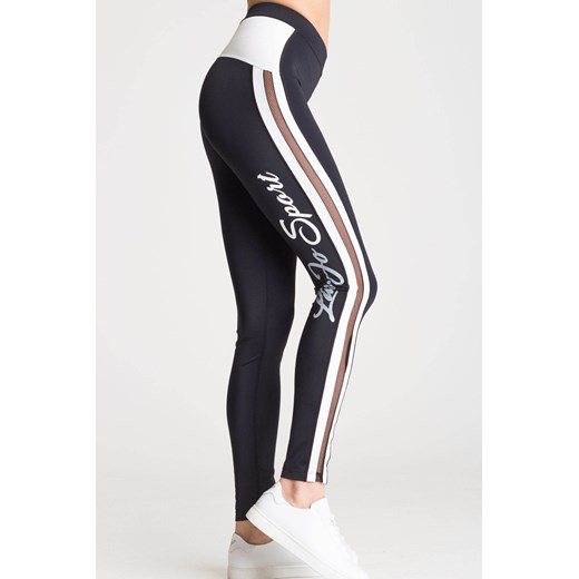 Czarne legginsy damskie z siatką Liu Jo Sport M Velpa.pl