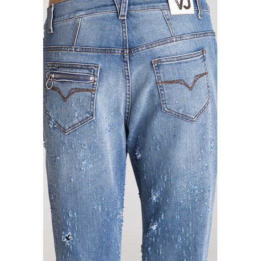 Niebieskie jeansy damskie z przetarciami  Versace Jeans 29 Velpa.pl