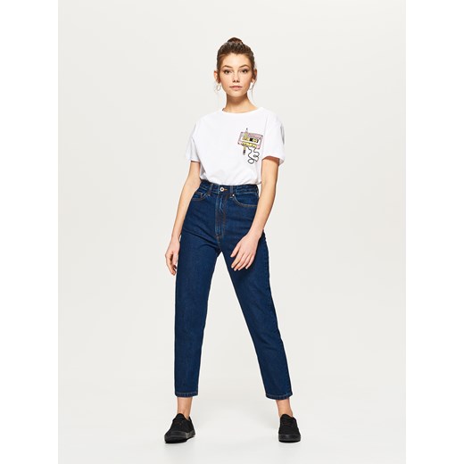 Cropp - Mom jeans - Granatowy Cropp 34