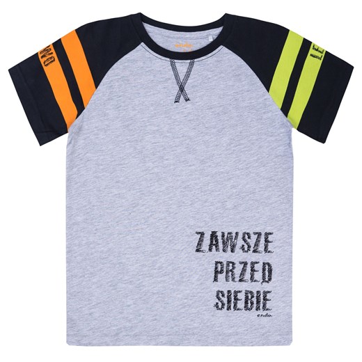 T-shirt z krótkim reglanowym rękawem dla chłopca 9-13 lat Endo  152 endo.pl