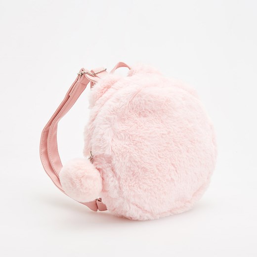 Reserved - Futrzasty plecak - Różowy