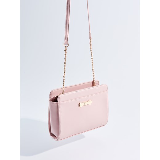 Mohito - Mała torebka ze złotą kokardką - Różowy bezowy Mohito One Size 