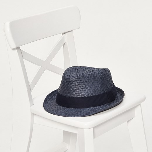 Reserved - Pleciony kapelusz - Niebieski bialy Reserved M 