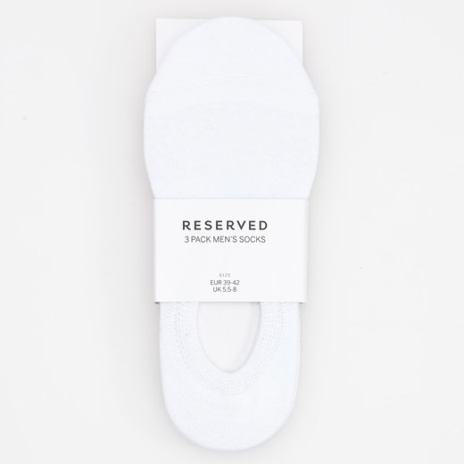 Reserved - 3 pack białych stopek - Biały bialy Reserved 43-46 