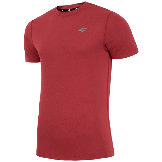 Koszulka treningowa męska TSMF002 - czerwony melanż czerwony 4F  
