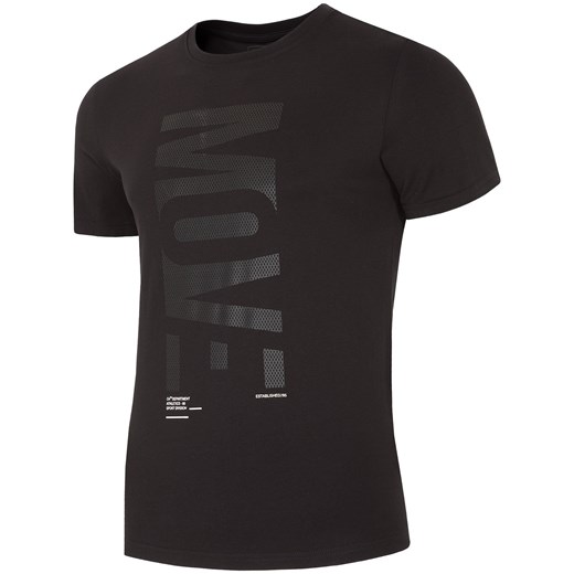 T-shirt męski TSM218 - głęboka czerń 4F czarny  