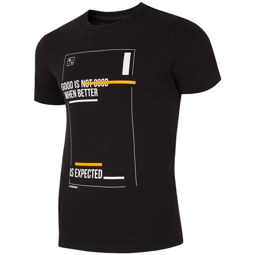 T-shirt męski  TSM221 - głęboka czerń 4F czarny  