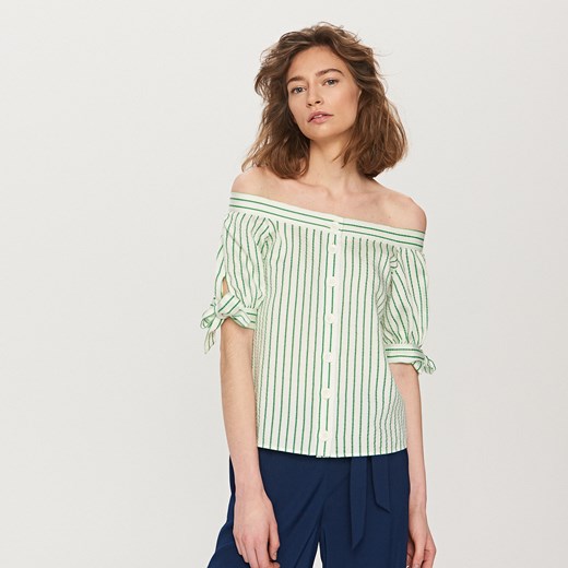 Reserved - Bluzka hiszpanka - Wielobarwn zielony Reserved 40 