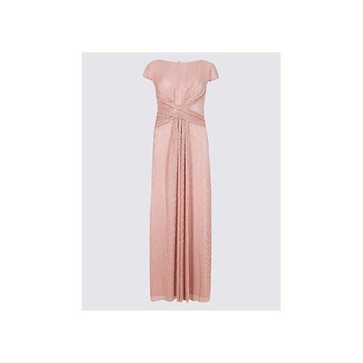 Sparkly Twist Detail Metallic Maxi Dress  rozowy Marks & Spencer  Marks&Spencer