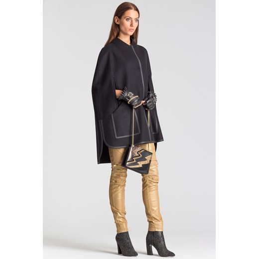 Czarny płaszcz bez rękawów bialy Versace Collection 38 Velpa.pl