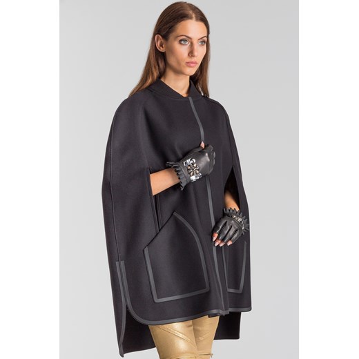 Czarny płaszcz bez rękawów szary Versace Collection 38 Velpa.pl