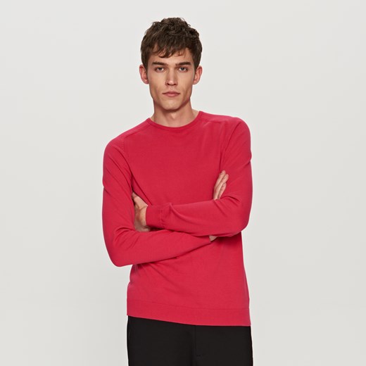 Reserved - Gładki sweter - Pomarańczo czerwony Reserved L 
