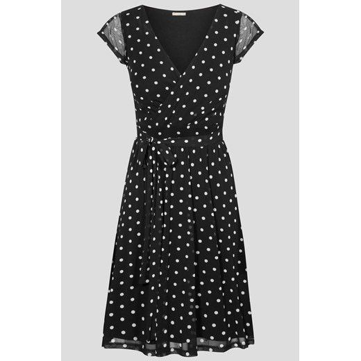 Rozkloszowana sukienka w grochy ORSAY czarny 34 orsay.com
