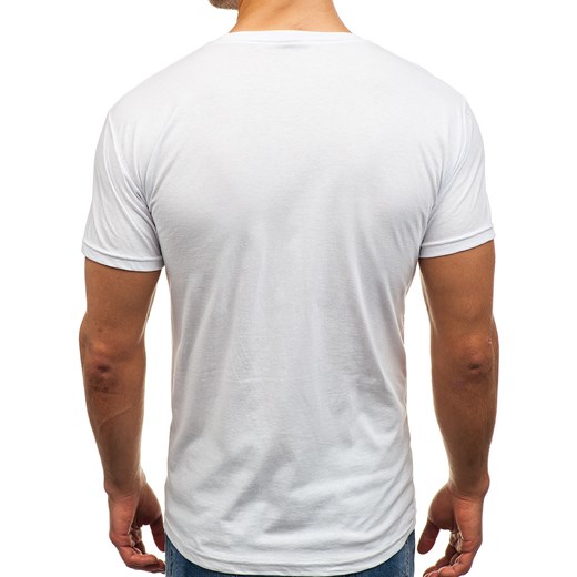 T-shirt męski z nadrukiem biały Denley 001 Denley.pl  L wyprzedaż Denley 
