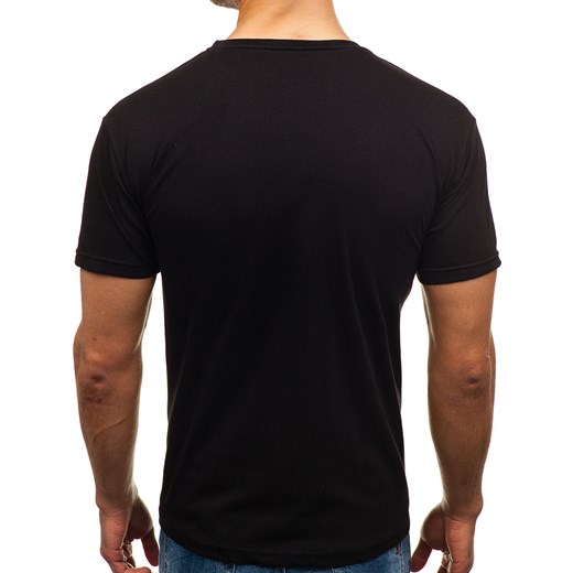 T-shirt męski z nadrukiem czarny Denley 001  Denley.pl XL promocyjna cena Denley 