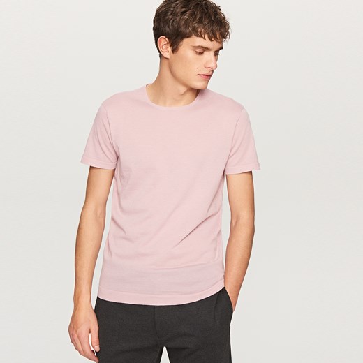 Reserved - T-shirt z lekkiej dzianiny - Różowy Reserved bezowy XL 
