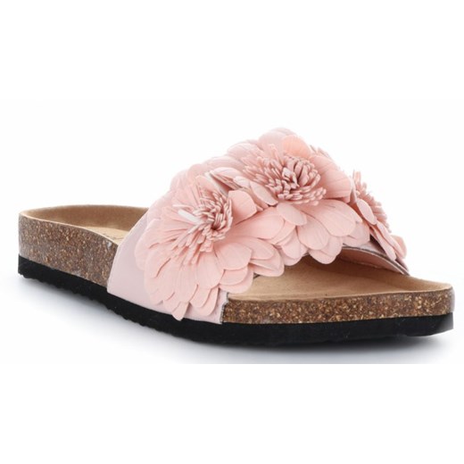 Modne Klapki Damskie z Kwiatkami Różowe  Ideal Shoes 39 PaniTorbalska
