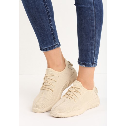 Beżowe Buty Sportowe Wan