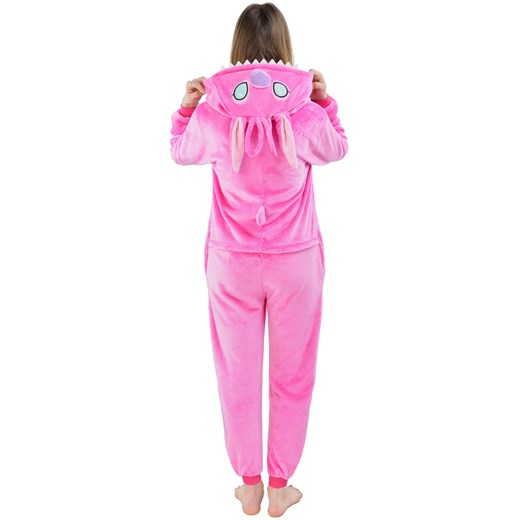 Piżama kigurumi jednoczęściowe przebranie kostium z kapturem – różowy stich rozowy  M world-style.pl