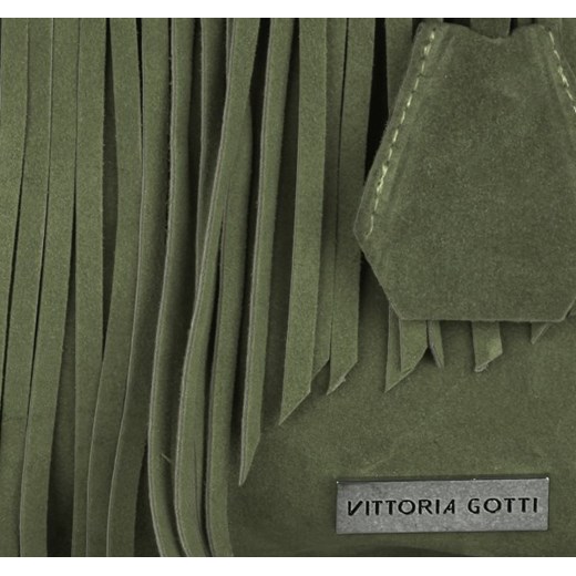 Vittoria Gotti Torebki Skórzane w stylu Boho XL Uniwesalne i Na co Dzień Zielone (kolory)  Vittoria Gotti  PaniTorbalska