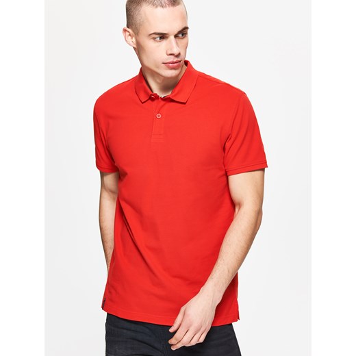 Cropp - Koszulka polo - Czerwony pomaranczowy Cropp S 