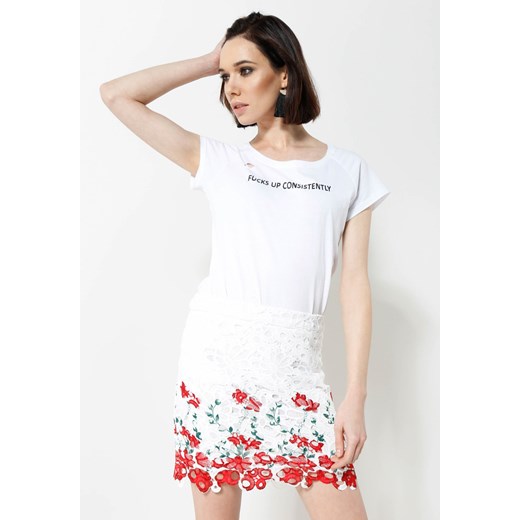 Biało-Czerwona Spódnica Lavender bezowy Renee S, M, L, XL Renee odzież