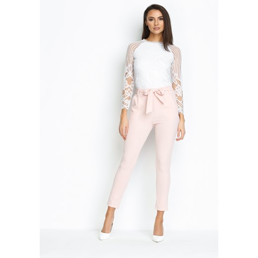 Różowe Spodnie Upper Classical bezowy Renee M, L, XL Renee odzież