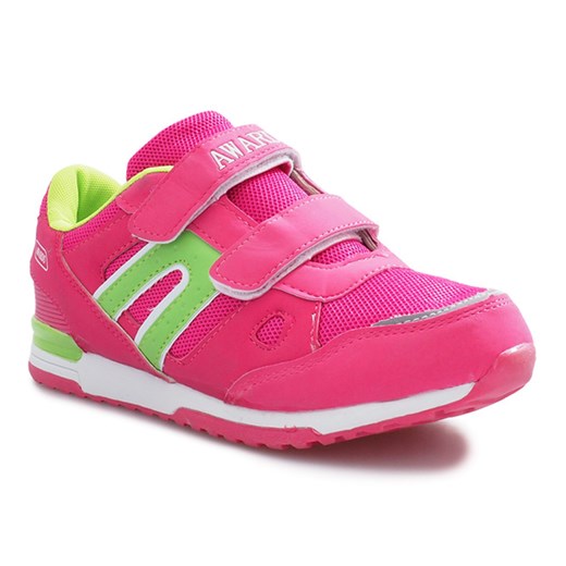 Buty sportowe dziecięce różowe bez wzorów na rzepy wiosenne 