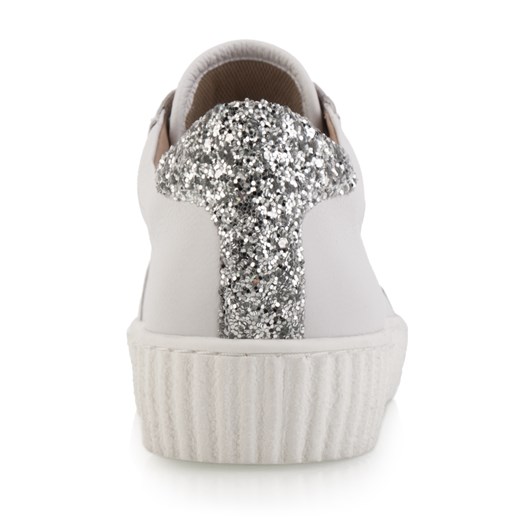 sneakersy białe srebrne