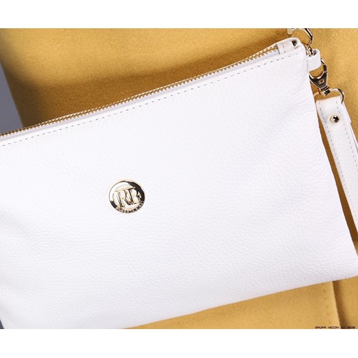 torebka damska roberta biagi ** 100% biała skóra na złotym łańcuszku + logo kopert bialy Roberta Biagi U LUXURYONLINE
