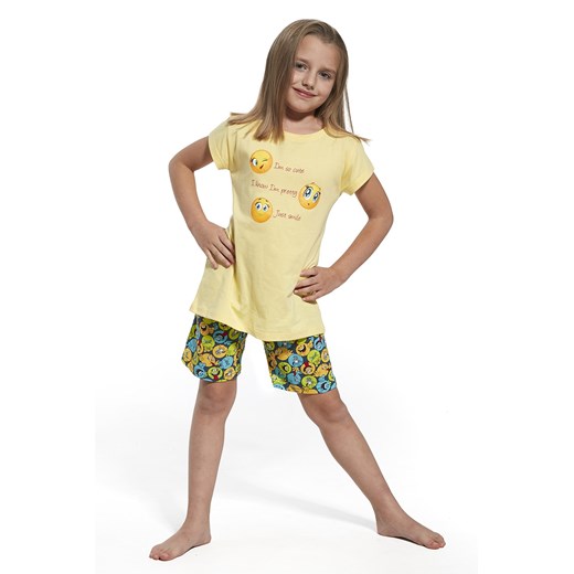 Dziewczęca piżama Smile żółty rozowy Cornette 110/116 Astratex