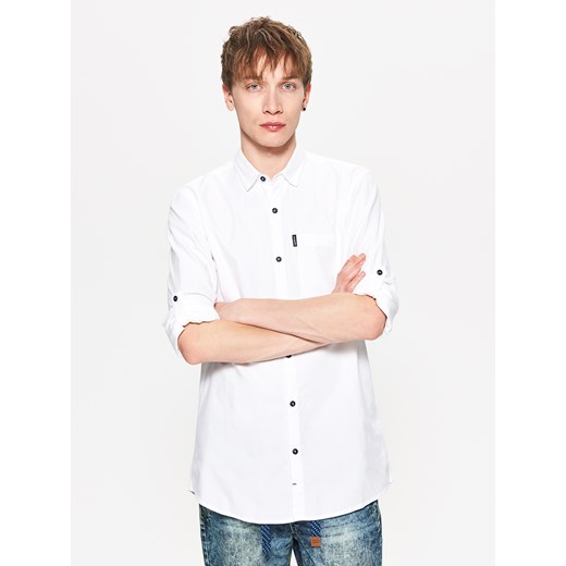 Cropp - Gładka koszula z kieszenią - Biały Cropp  L 