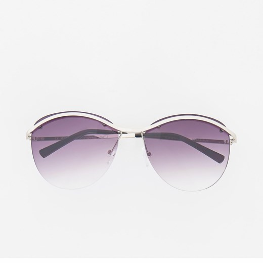 Reserved - Okulary przeciwsłoneczne - Srebrny fioletowy Reserved One Size 