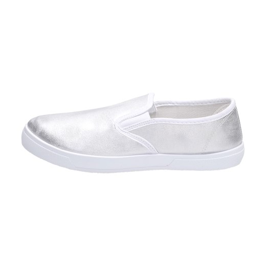 SLIP ON Srebrne tenisówki damskie WISHOT 122