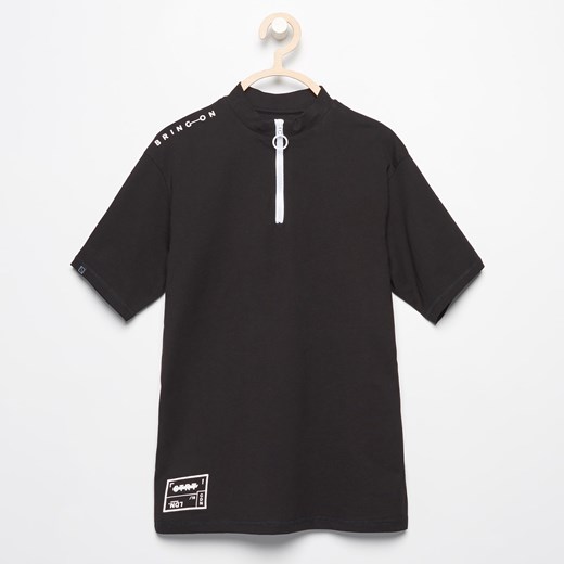 Reserved - T-shirt ze stójką - Czarny Reserved czarny 140 