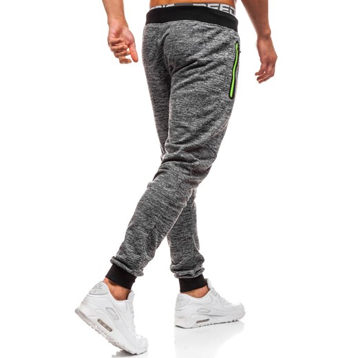 Spodnie męskie dresowe joggery grafitowe Denley KK532 Denley.pl  XL promocja Denley 