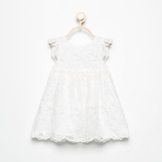 Reserved - Biała sukienka z haftowanego tiulu - Kremowy  Reserved 80 