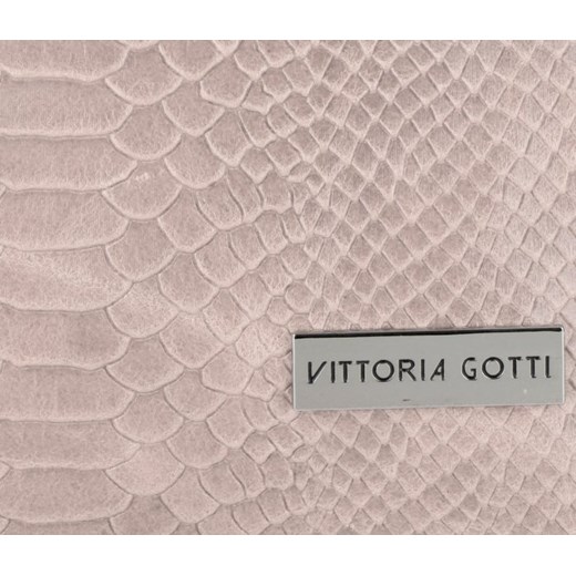 Vittoria Gotti Firmowe Torebki Skórzane Made in Italy wzór Aligatora Uniwersalna i na każdą okazję Pudrowy Róż (kolory)