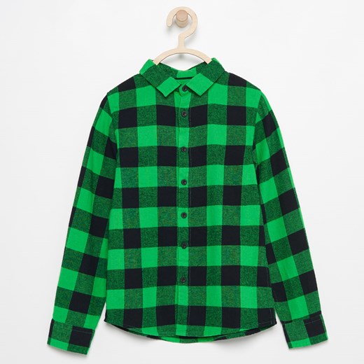 Reserved - Flanelowa koszula w kratę - Zielony